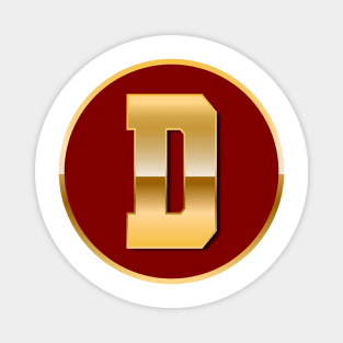 Gold letter D Magnet